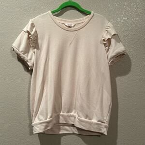 LC Lauren Conrad sweater ruffle shoulder tee sz XL